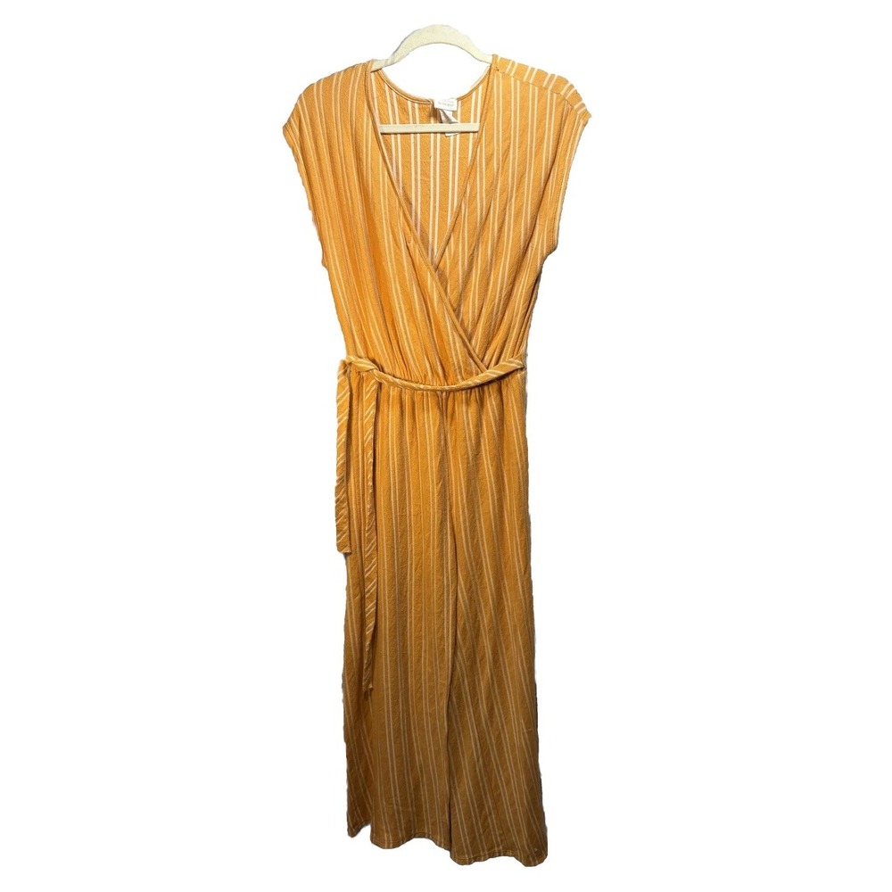 Caution To The Wind Jumpsuit‎ Womens Large Striped Belted Boho Romper - Picture 5 of 11